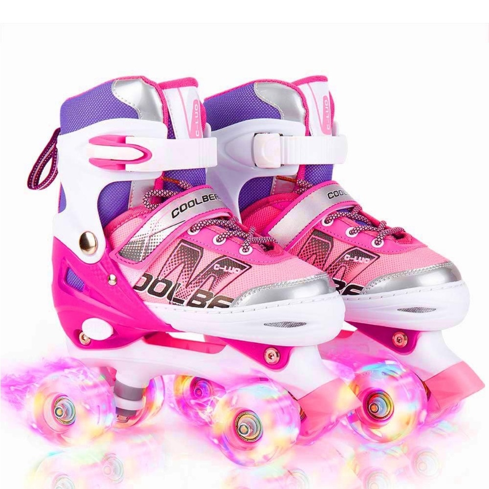Pink and Gray Roller Skates for Kids